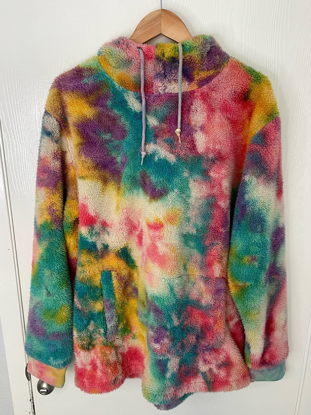 Empyre Men’s Sherpa Hoodie XL Tie Dye Plush Fleece Skate Y2K Back to School